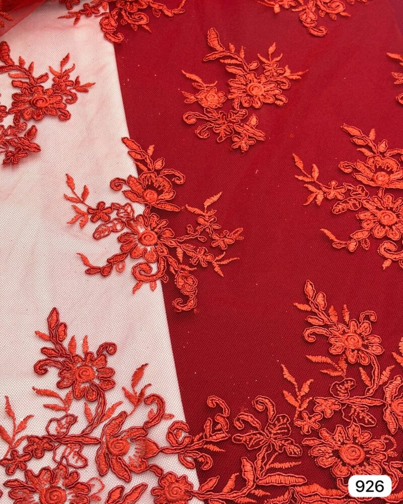 TUL BORDADO ROJO 00A926