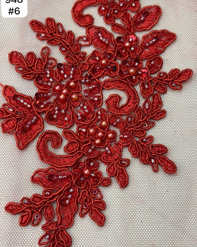 TUL BORDADO ROJO 00A948