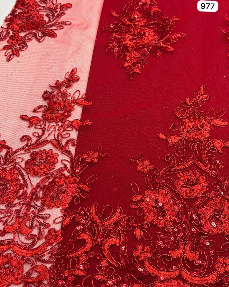 TUL BORDADO ROJO 00A977
